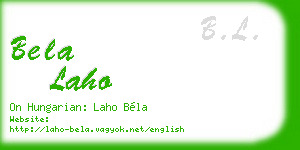 bela laho business card